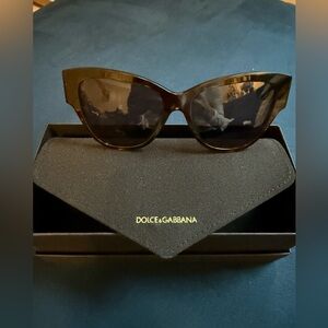 Dolce & Gabbana Dark Brown Cat-Eye Sunglasses Havana Dark Brown New in Box